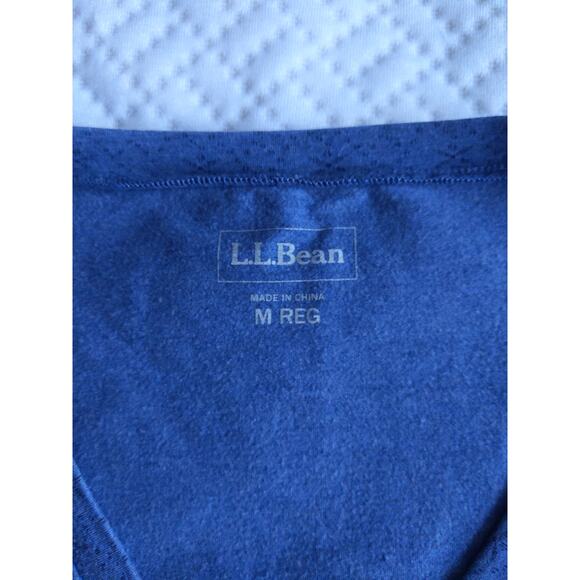 LL Bean Womens M Wrap Top 3/4 Sleeve Empire Waist Blue Tencel Blend - Picture 3 of 7